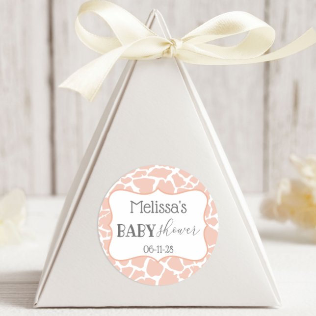 Adesivo Redondo Garota Rosa Girafa (Criador carregado)