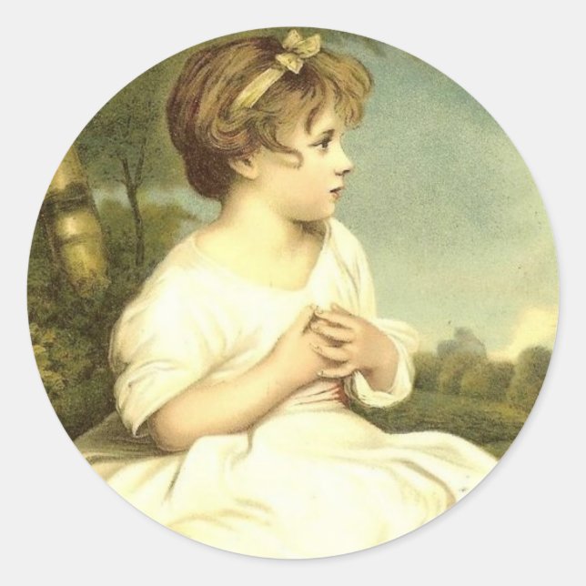 Adesivo Redondo Garota Vitoriana nas Focas de Garden Stickers (Frente)