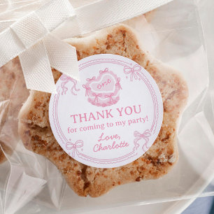 Adesivo Redondo Garotas Arcos Rosa Só Querem Ser Um Aniversário