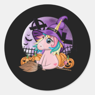 Adesivo Redondo Garotas de Camisa Bonita de Halloween Testemunham