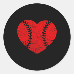 Adesivo Redondo Garotas de Dia de os namorados de Baseball Vintage