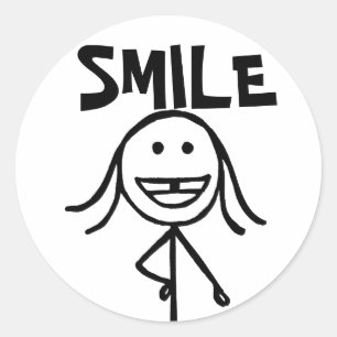 Adesivo Redondo Garotas dentadas, SMILE Stickers