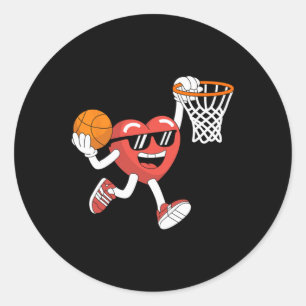 Adesivo Redondo Garotas dias de os namorados de basquete de Dunkin