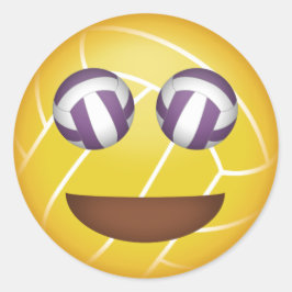 Adesivo Redondo garotas felizes enfrentam emoji de vôlei