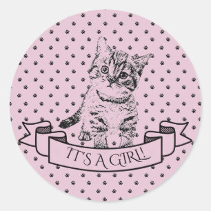 Adesivo Redondo Garotas Gatinhas Gatinhas Gatinhas Chás de fralda