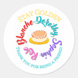 Adesivo Redondo Garotas Ouros Ficam Ouros Típicas Cheesecake