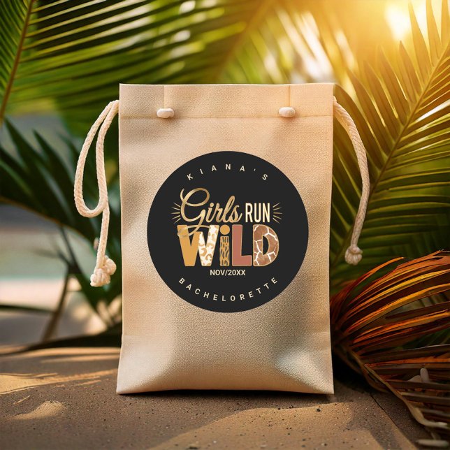 Adesivo Redondo Garotas Selvagens Safari Despedida de Solteira ID1 (Criador carregado)