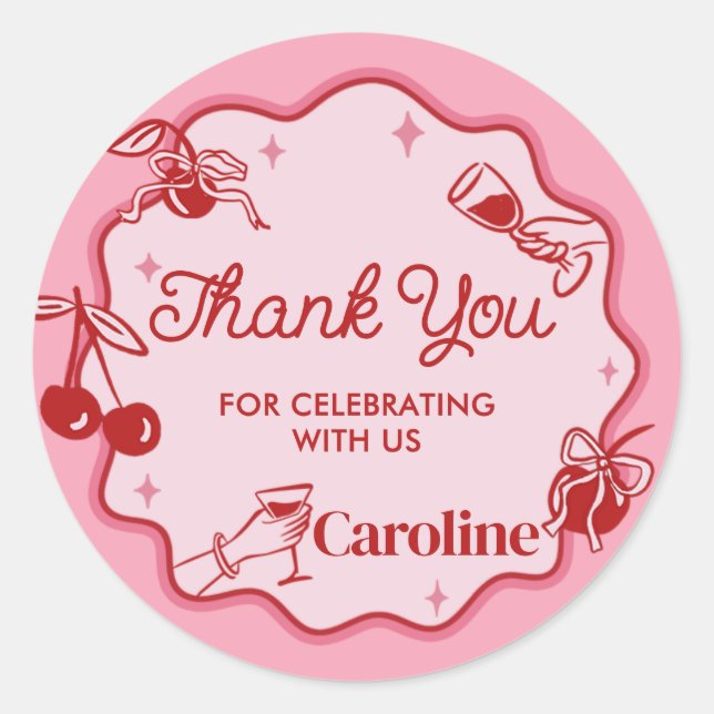 Adesivo Redondo Garotas Sujas Trinta e Vinheta de Aniversário (Frente)