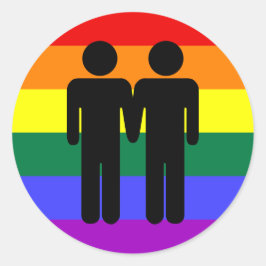 Adesivo Redondo Garoto + Boi-Arco-Íris