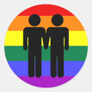 Adesivo Redondo Garoto + Boi-Arco-Íris