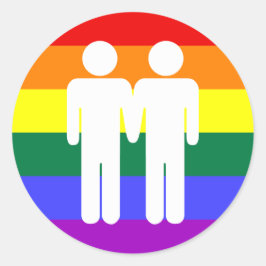 Adesivo Redondo Garoto + Boi-Arco-Íris