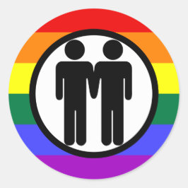 Adesivo Redondo Garoto + Boi-Arco-Íris