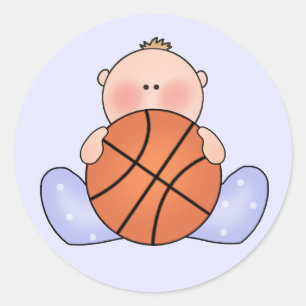 Adesivo Redondo Garoto De Bebê Lil Basquetebol