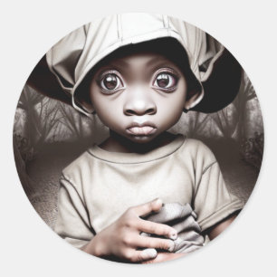 Adesivo Redondo Garoto Etônico Chibi Assustador com o Halloween de