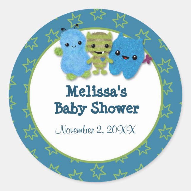 Adesivo Redondo GAROTO MONSTER Peek a Boo vazio PABC #2 (Frente)