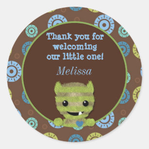 Adesivo Redondo GAROTO MONSTER Peek a Boo vazio PABC nº 1