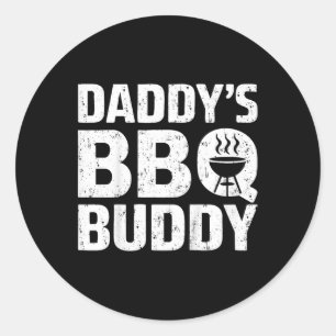 Adesivo Redondo Garotos, Churrasco Pai Camisa Jovem Menino Engraça