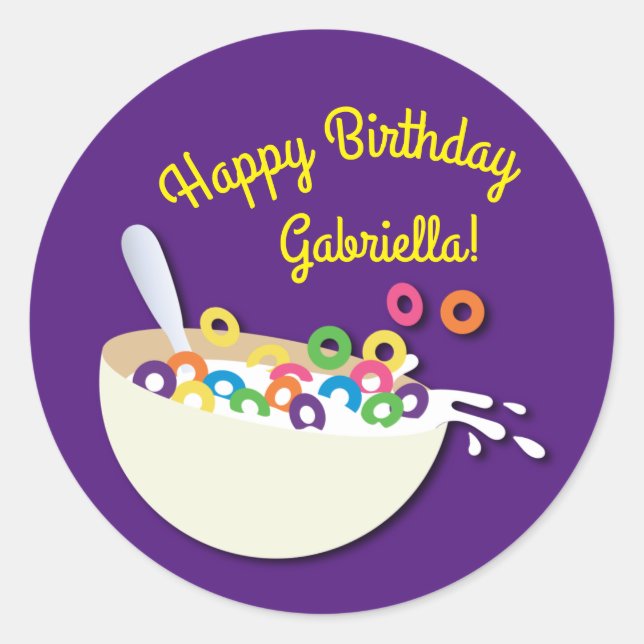 Adesivo Redondo Garotos de cereja, Festa de aniversário de sabão (Frente)