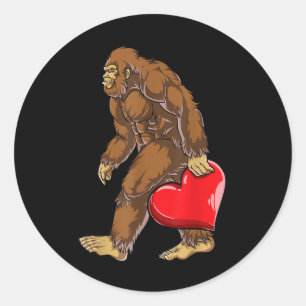 Adesivo Redondo Garotos de Dia de os namorados de Coração Bigfoot