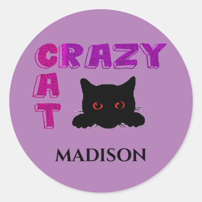 ADESIVO REDONDO GAROTOS DE GATO LOUCO. (Frente)