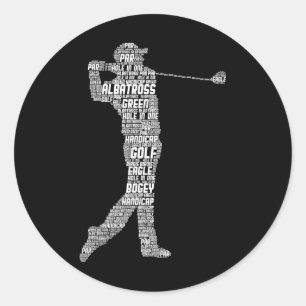 Adesivo Redondo Garotos do Golf Club Golfer Golfing