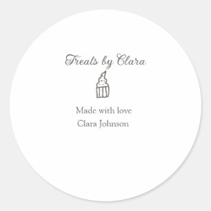 Adesivo Redondo Garra prateada trata padaria feita com nome de amo