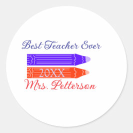 Adesivo Redondo Garrafa azul vermelha que melhor professor já adic