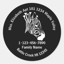 Adesivo Redondo Garrafa Branca Perdida da Família Zebra Garrafa