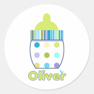 Adesivo Redondo Garrafa de bebê feita sob encomenda de Oliver