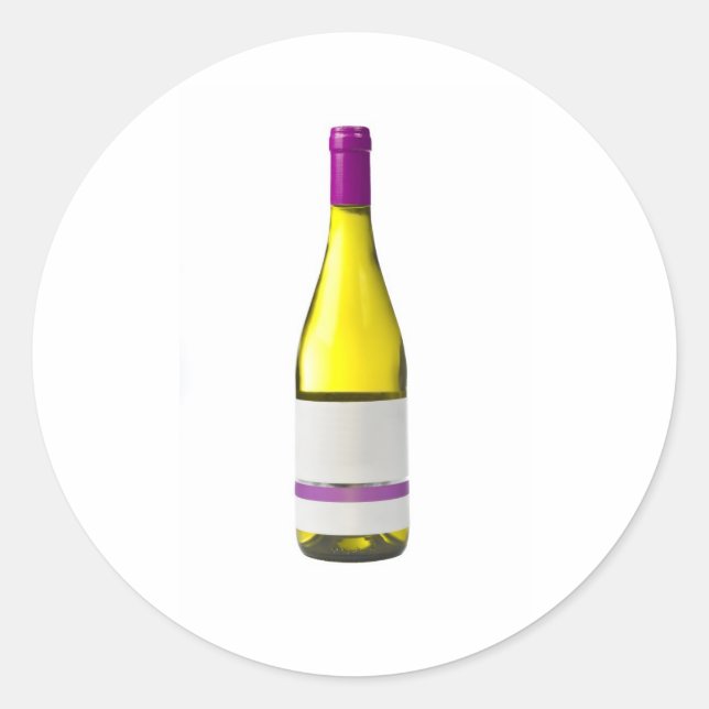 Adesivo Redondo Garrafa de vinho de qualidade com rótulo de vazio (Frente)