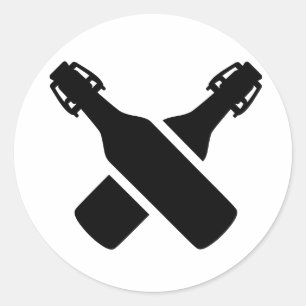 Adesivo Redondo Garrafas de cerveja cruzadas
