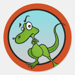 ADESIVO REDONDO GARRAFAS DE DINOSSAUROS ENGRAÇADOS