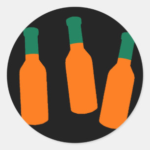 Adesivo Redondo Garrafas de molho quente
