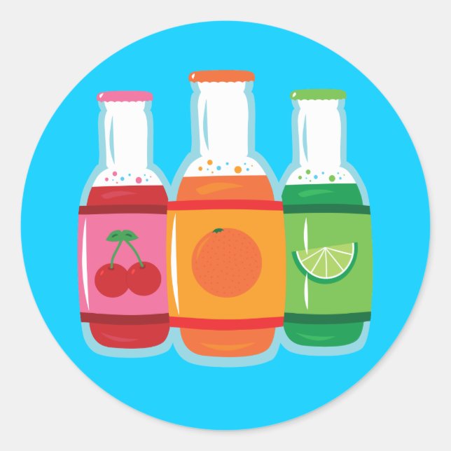 Adesivo Redondo Garrafas de Pop de soda (Frente)
