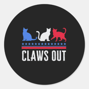 Adesivo Redondo Garras de Gato Sem Filhos Camisa Gato Sem Filhos