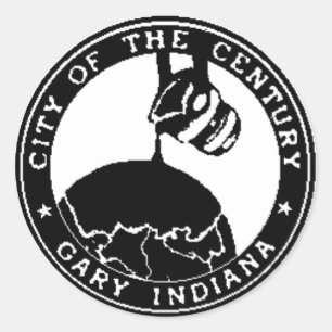 Adesivo Redondo Gary, Indiana Seal