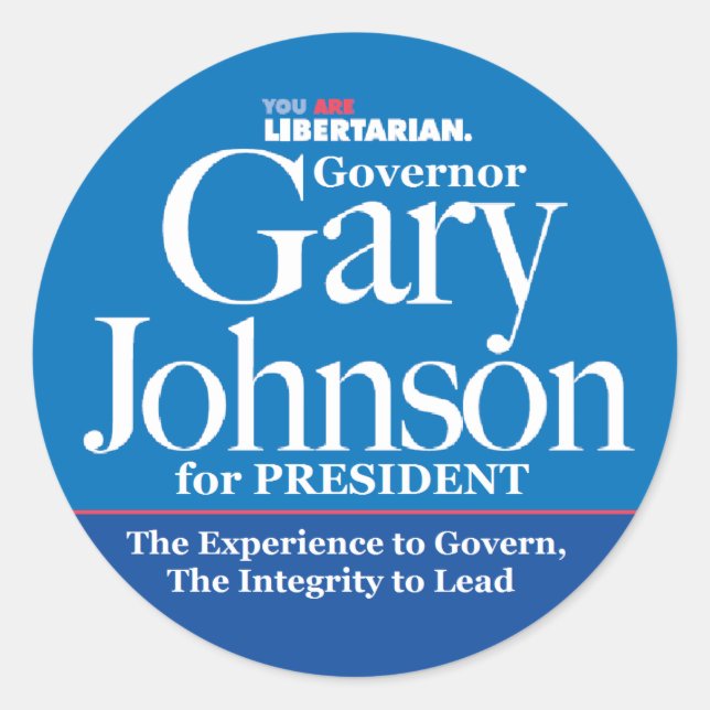Adesivo Redondo Gary Johnson Stickers (Frente)