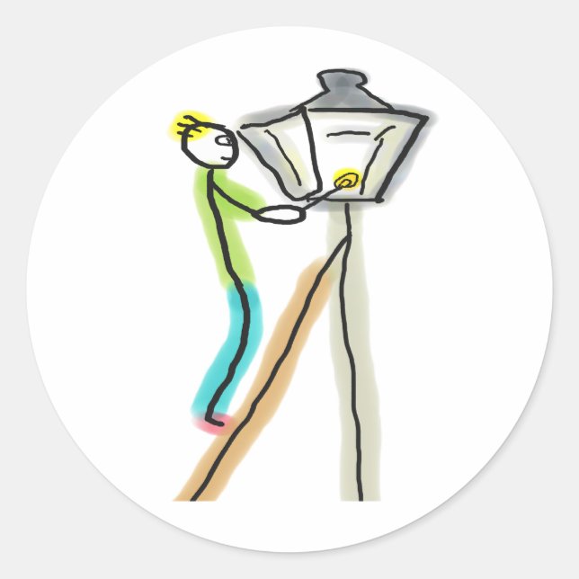 Adesivo Redondo Gaslighting Stickman (Frente)