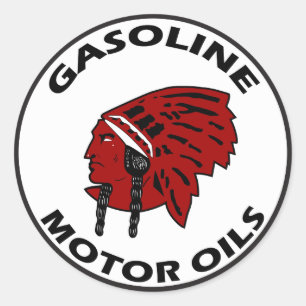 Adesivo Redondo Gasolina Red Indian placa antiga
