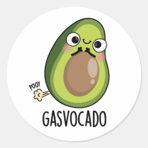 Adesivo Redondo Gasvocado Funny Fazendo Farsa Avocado Pun
