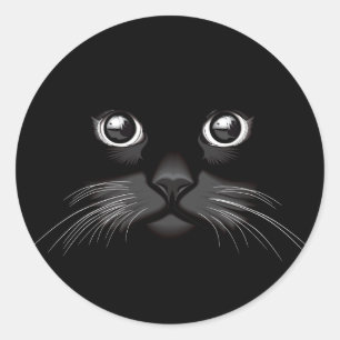 Adesivo Redondo Gata Preta Divertida Louca por Gatos Mãe do Kitty