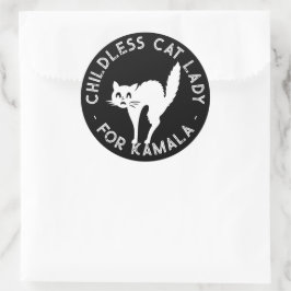 Adesivo Redondo Gata sem filhos Lady para o gato engraçado kamala