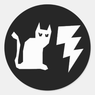 ADESIVO REDONDO GÁTICOS DE AVIÕES DE GATOS
