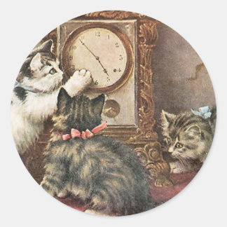 Adesivo Redondo Gatinho