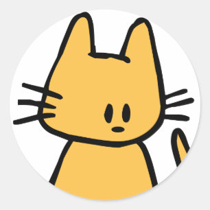 Adesivo Redondo Gatinho alaranjado
