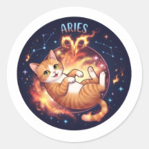 Gatinho Áries Fofo Galáxia Espaço Signo do Zodíaco