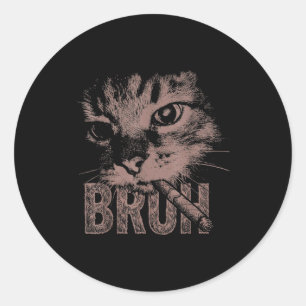 Adesivo Redondo Gatinho cigarro engraçado meme gato fumando estúpi