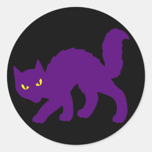 Adesivo Redondo Gatinho de Halloween, Mau assustador