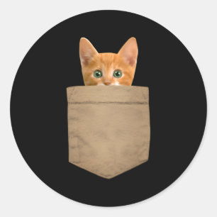 Adesivo Redondo Gatinho De Laranja No Meu Bolso