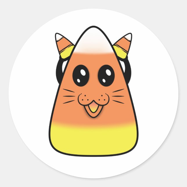 Adesivo Redondo Gatinho de milho doce (Frente)